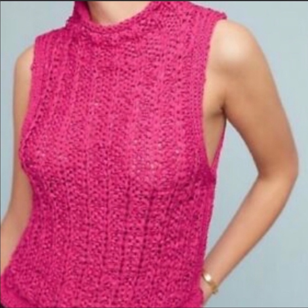 AMAZING Anthropologie moth pink tank